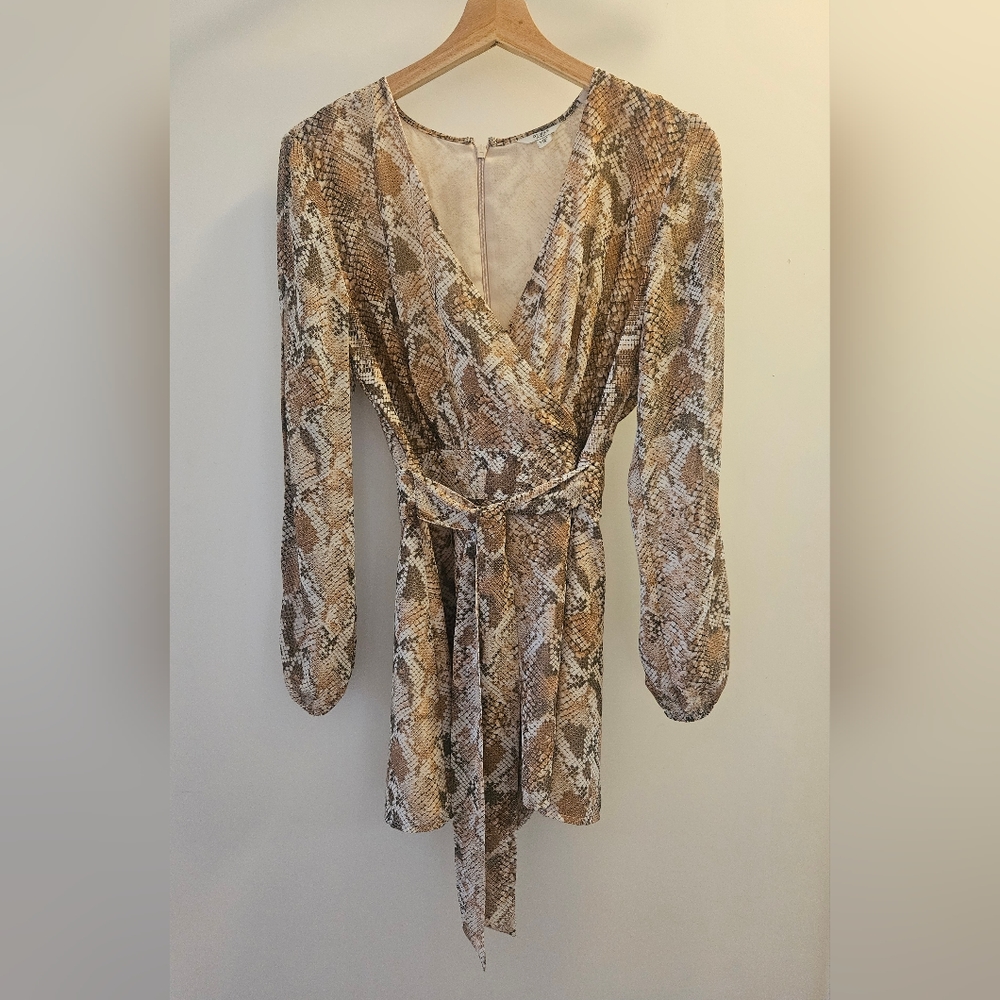 Guess Women's Long Sleeve Romper, Snake print, Size XS